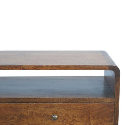 Curve Chestnut Console Table