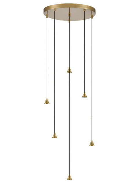 Perie 6 Light Aged Brass Spreader Only