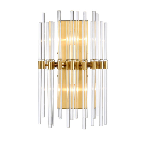 Modern glass and brass chandelier wall light