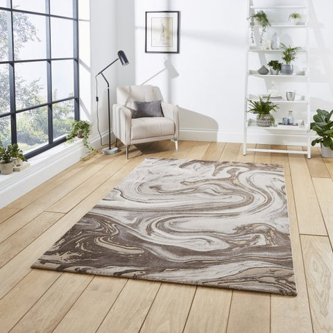 Marbello Rug in Beige and Silver