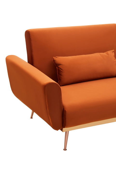 Grove Burnt Orange Velvet Sofa Bed