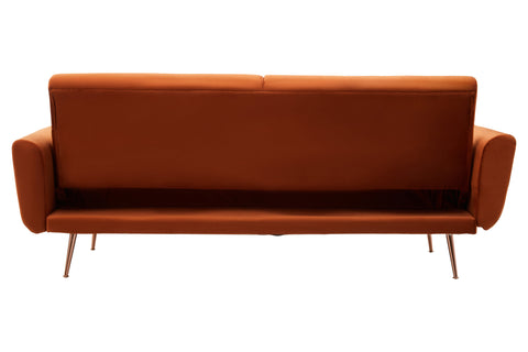 Grove Burnt Orange Velvet Sofa Bed