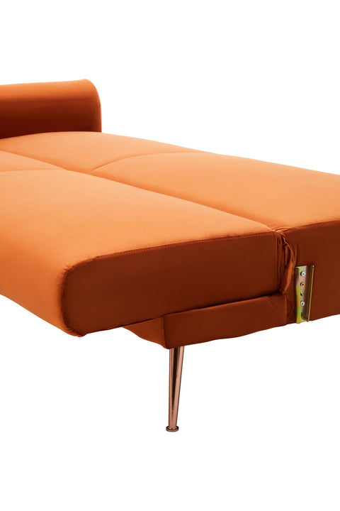 Grove Burnt Orange Velvet Sofa Bed