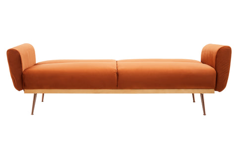 Grove Burnt Orange Velvet Sofa Bed