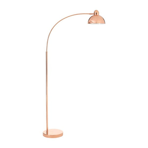 Copper floor lamp with an arched head 