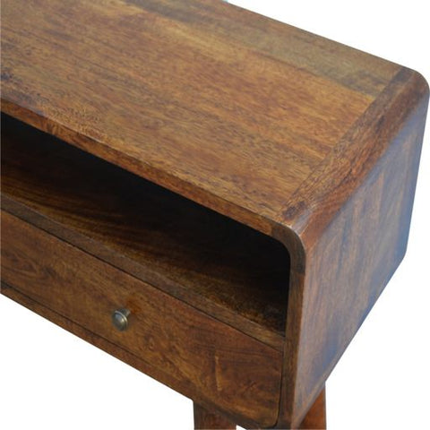 Curve Chestnut Console Table