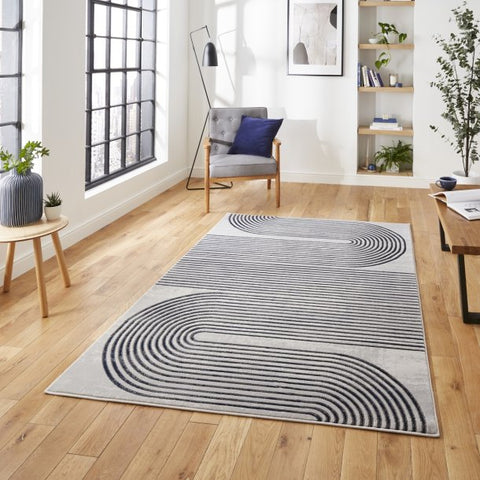 Mercury Grey and Navy Rug