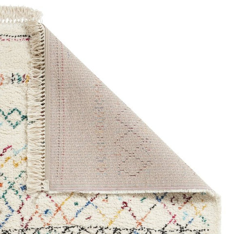 Bohemian multi coloured rug backing