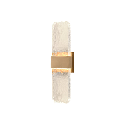 Large Ice Wall Light in Aged Brass Finish