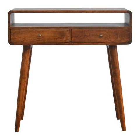 Curve Chestnut Console Table