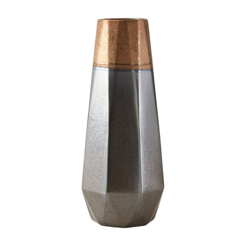 Jet Small Silver and Copper Vase
