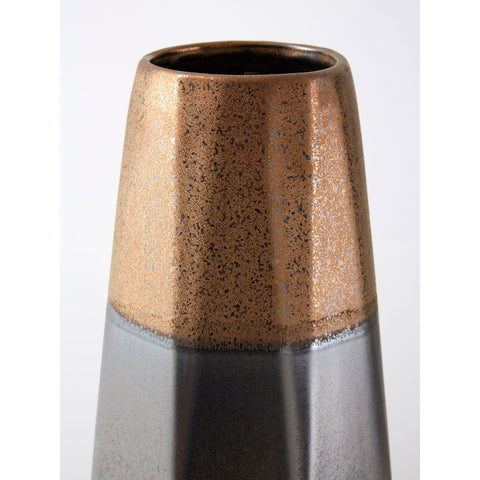 Jet Large Silver And Copper Vase