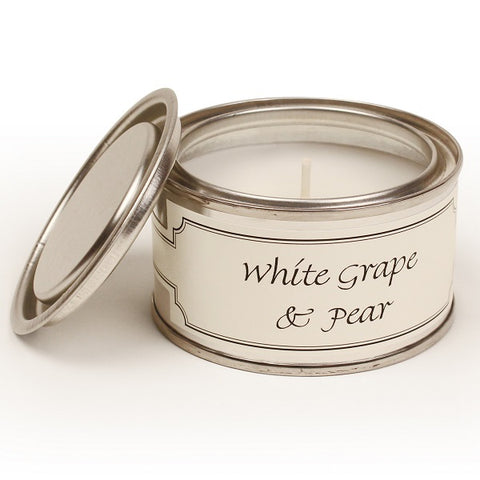 Set of 3 White Grape and Pear Paint Pot Candle