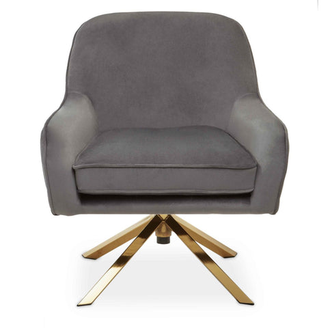 Aven Grey Velvet Chair