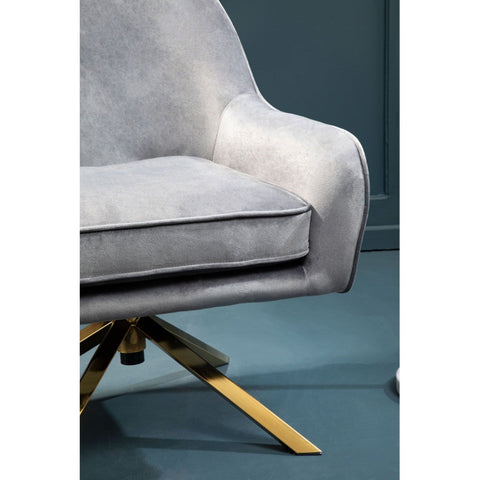 Aven Grey Velvet Chair