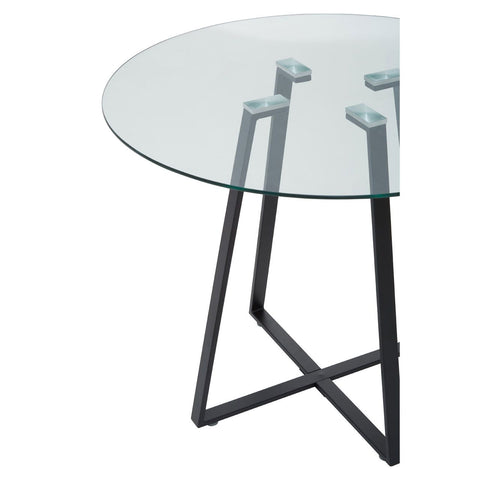 Black Cosmopolitan Round Glass Dining Table