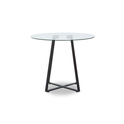 Black Cosmopolitan Round Glass Dining Table