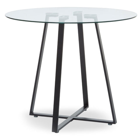 Black Cosmopolitan Round Glass Dining Table