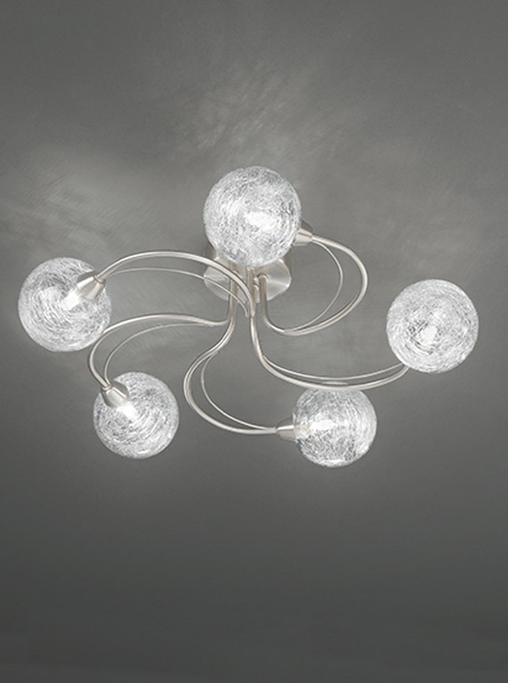 Andromeda 5 Light Satin Nickel Ceiling Light– UD Interiors