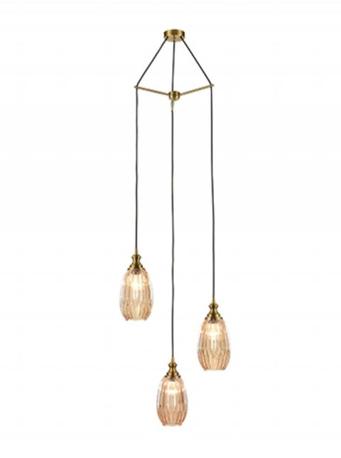  bronze finish with black braided cable suspensions three pendant light.
