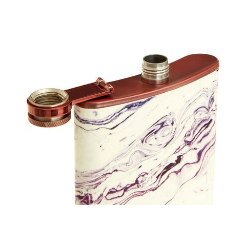 Marble Effect Rose Gold Hip Flask