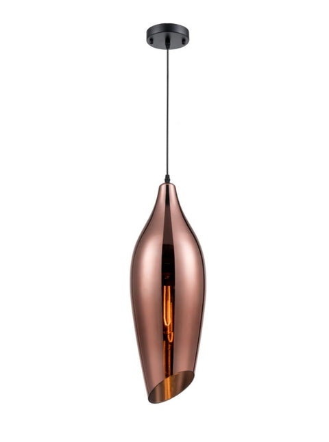 Modern Ceiling Large Suspended Light matt black and copper glass