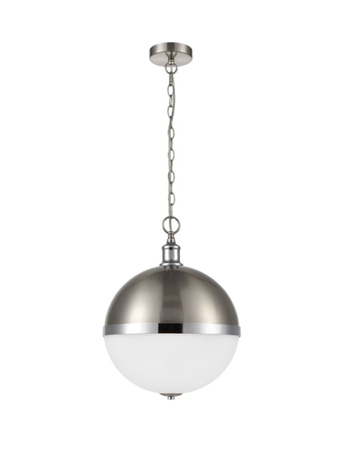 Large Satin Nickel Sonisphere Pendant