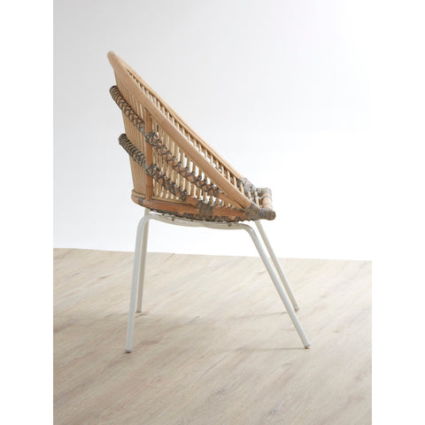 Moderar White Iron Washed Rattan Chair