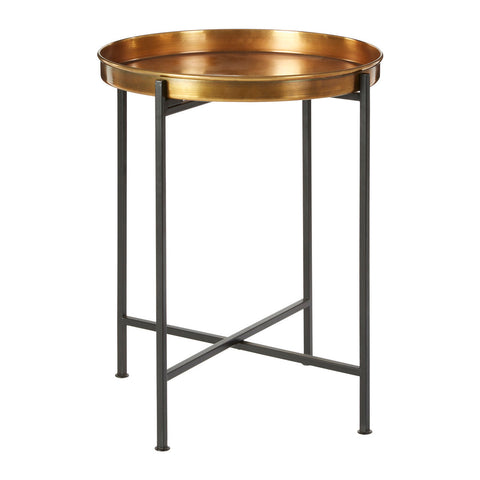 Olsen Small Brass And Black Finish Side Table