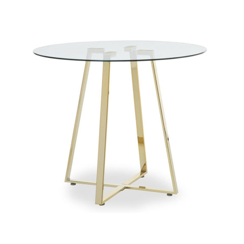 Gold Cosmopolitan Round Glass Dining Table
