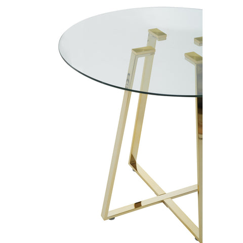 Gold Cosmopolitan Round Glass Dining Table