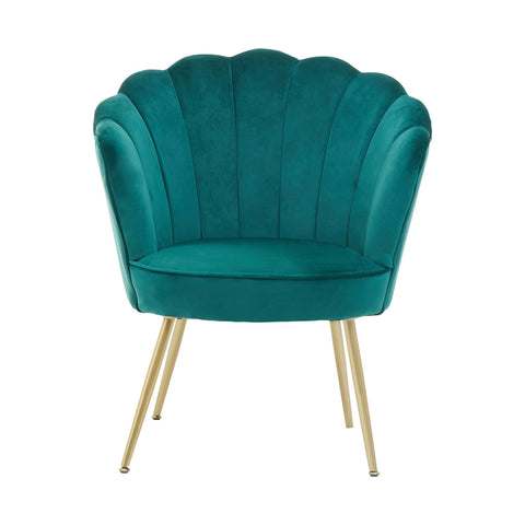 Ovale Emerald Green Velvet Scalloped Chair