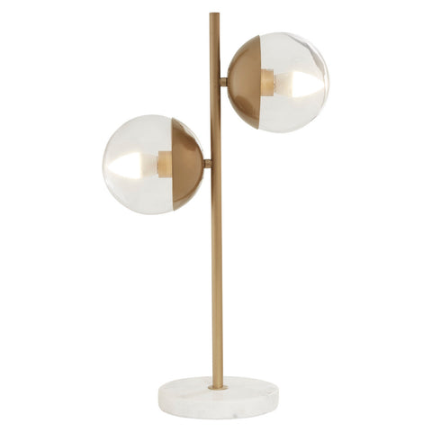 Visby Gold Finish 2 Light Table Lamp