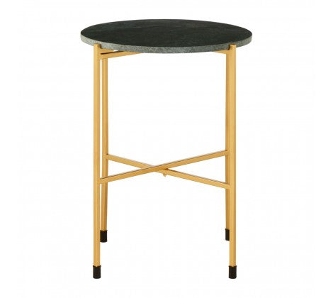 Large Green Marble Top Side Table