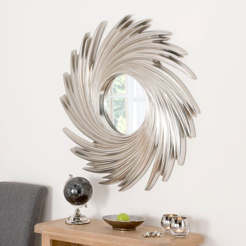 Silver Swirl Frame Mirror