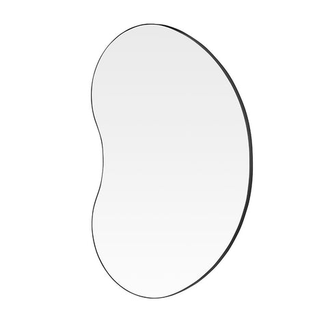 Black Asymmetrical Oval Mirror