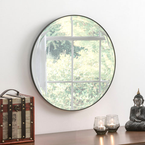 Black Simplicity Circle Mirror